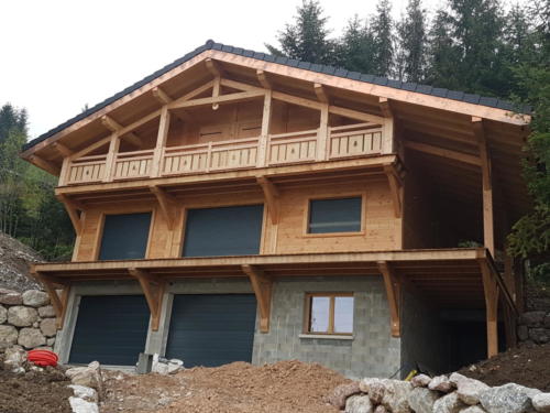 Chalet poteaux poutres