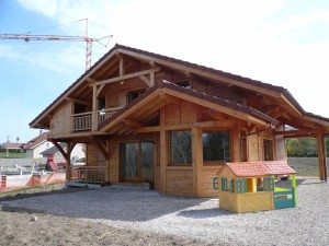 Chalet poteaux poutres