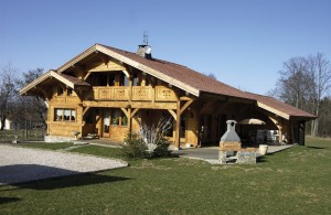 Chalet poteaux poutres