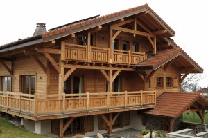 Chalet poteaux poutres