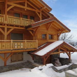 Chalet poteaux poutres