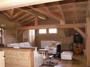 Intérieur chalet bois