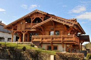 Chalet poteaux poutres