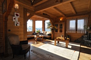 Intérieur chalet bois